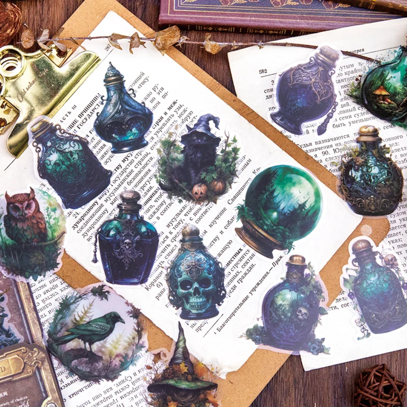 6Style 30pcs/pack Dark PET Sticker Pack Handbook DIY Decoration Material image 5