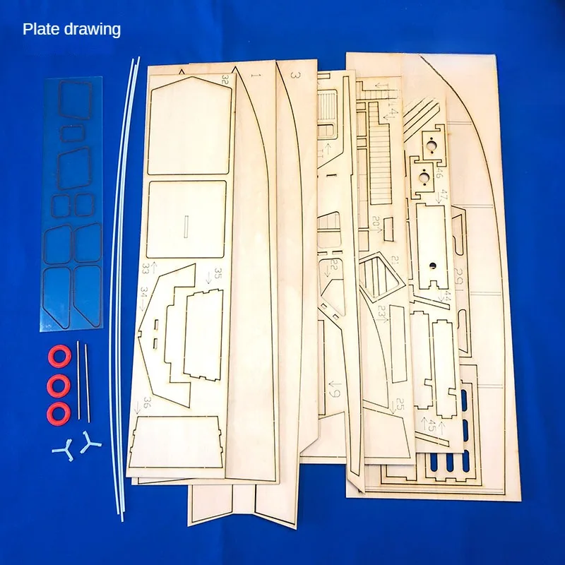 1/30RC symulowany drewniany zestaw do Model statku jachtu latające ryby zestaw podstawowy zabawki dla chłopca prezent