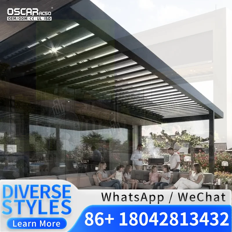 3x3m to 6x4m Standard Size Powder Coated Aluminium  for Garden Patio Backyard Pergola