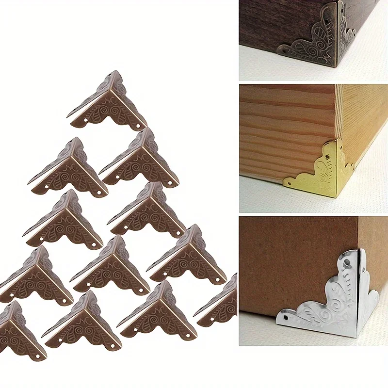 12pcs Wooden Box Corner Protector Cover Guard  for Jewelry Chest Wine Gift Case Decorative Bronze Golden Silver DIY image 5