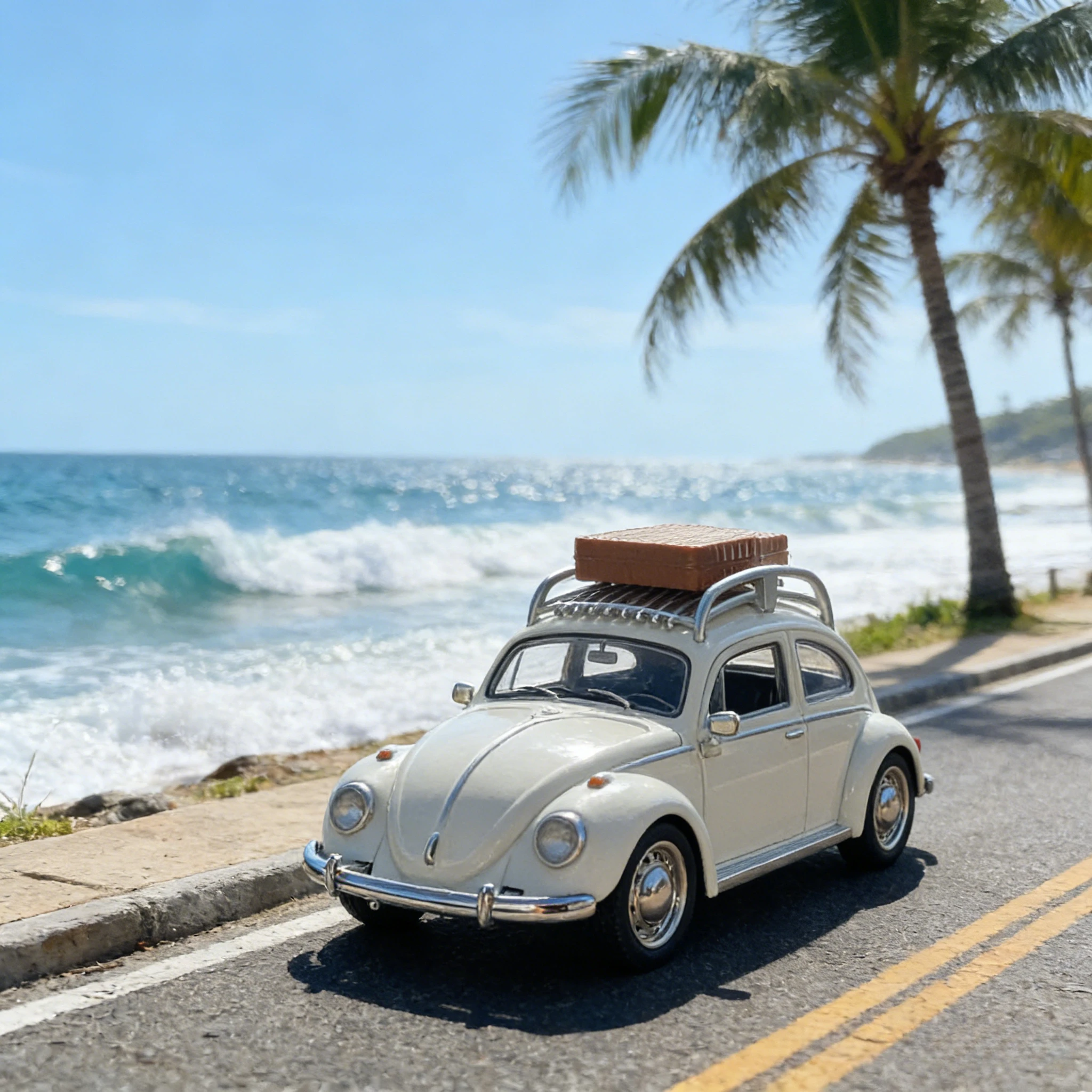 1:32 volkswagen beetle versão de viagem sedan compacto liga diecast modelo carro interior computador host interior diy ornamentos presente