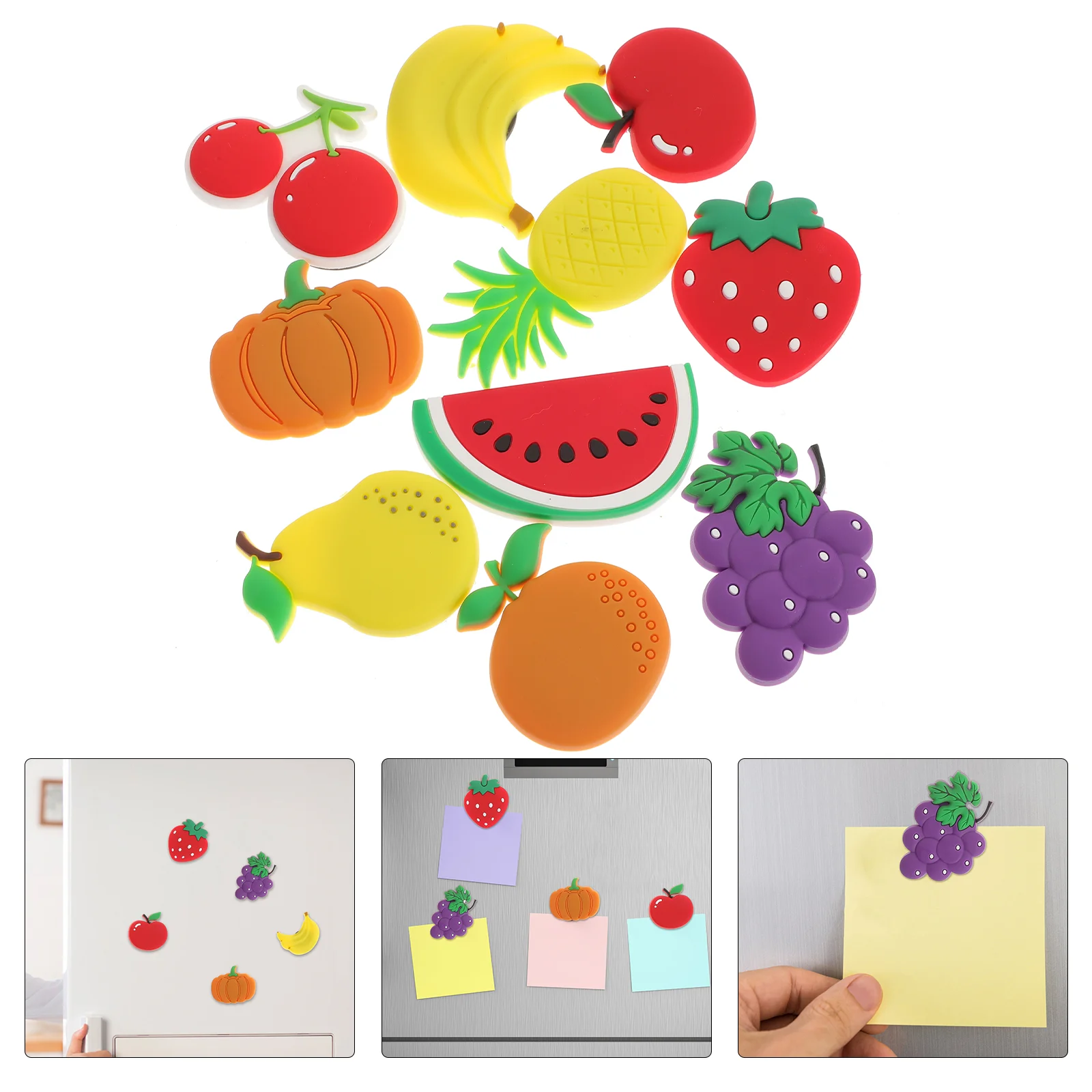 10 Pcs Locker Decor White Board Fridge Magnet Whiteboard Refrigerator Stickers Cupboard Fruit Office Toddler