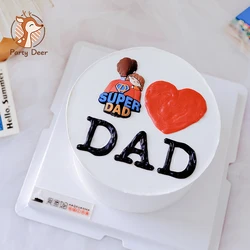 Super Dad with Baby Soft Glue Cake Topper Dad Father Birthday Cake Topper for Father's day Daddy Birthday Party Cake Decorations