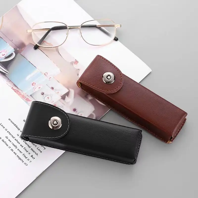 Elegantes klassisches Presbyopie-Brillenetui aus Leder für Outdoor-Brillen, sicheres Aufbewahrungsfach