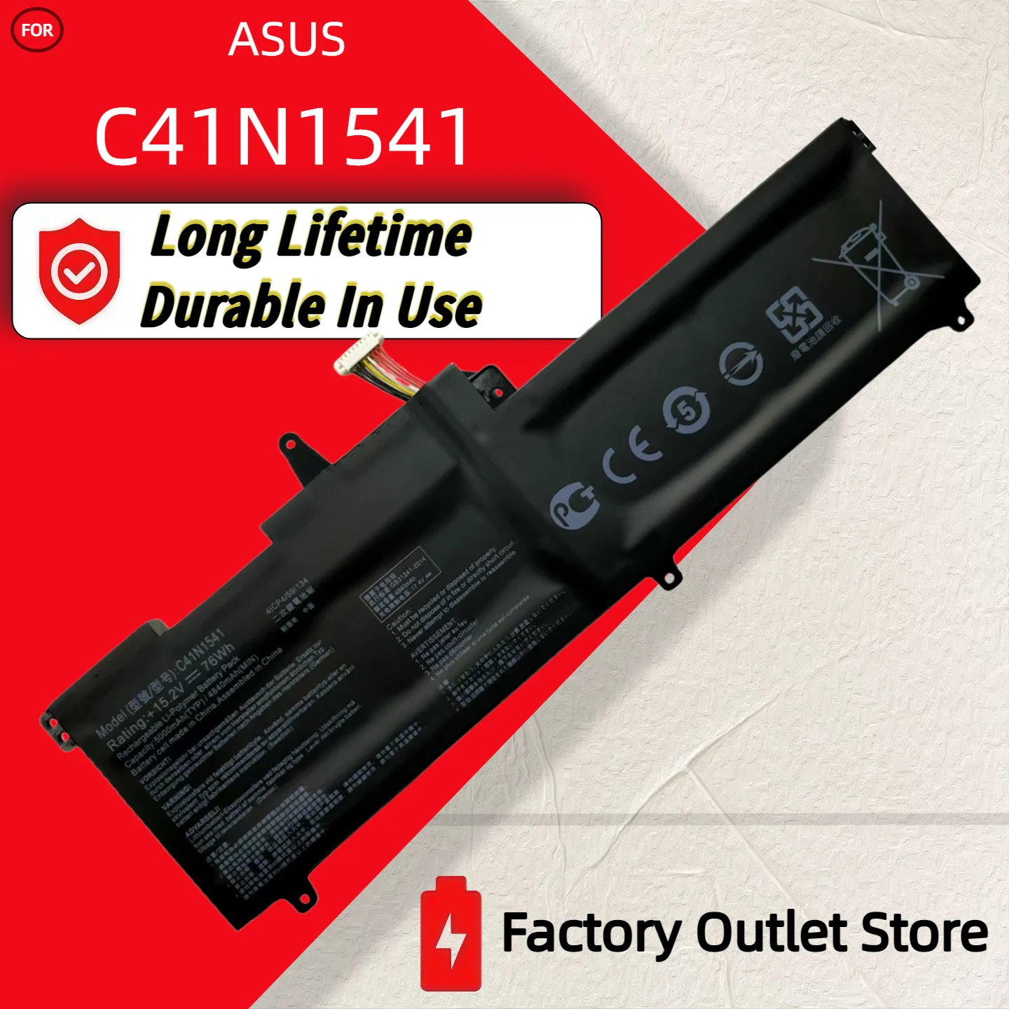 Wholesale And Retail❗❗❗  C41N1541 Battery For ASUS ROG GL702 GL702V GL702VM GL702VS GL702VT GL702VM1A 0B200-02070000