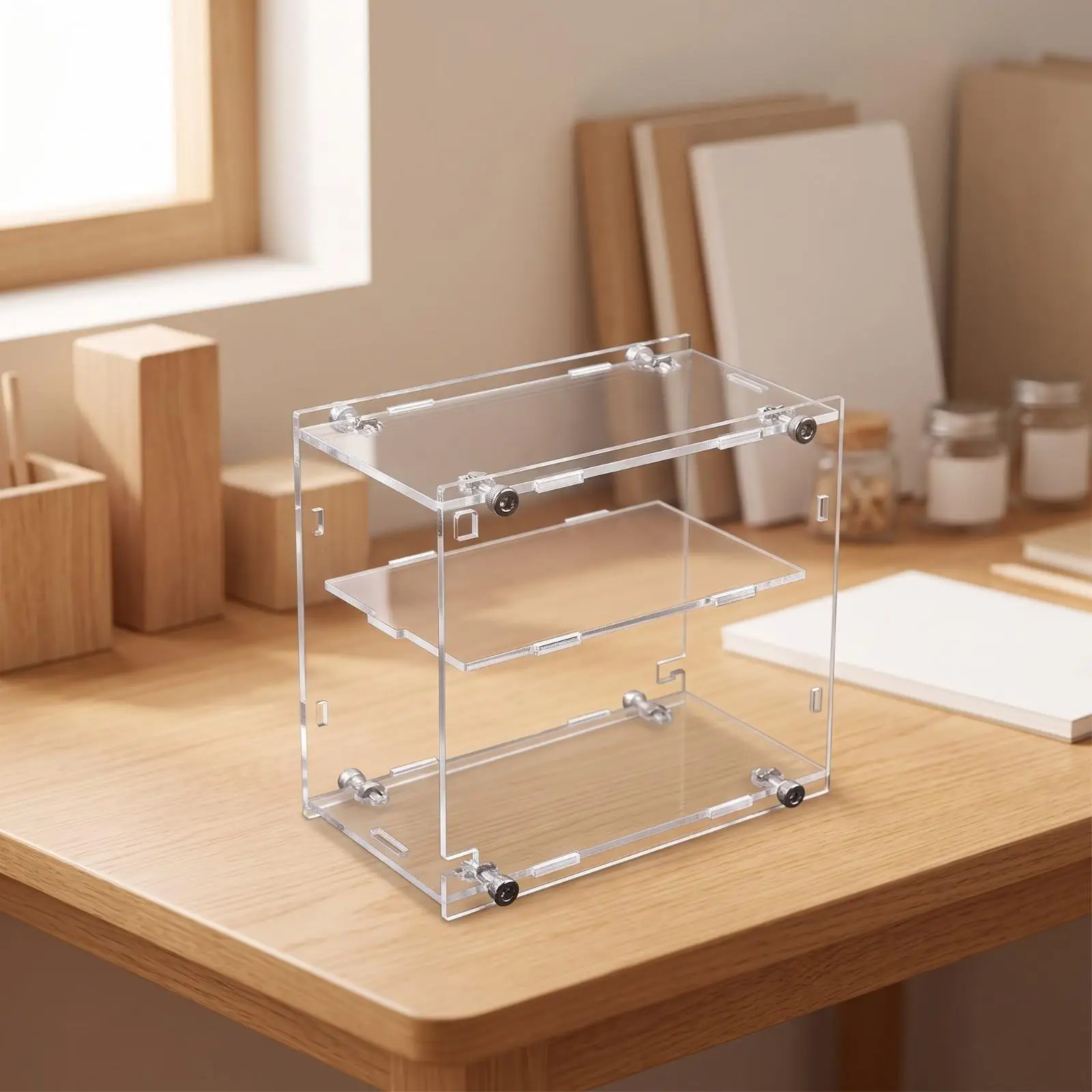 Dustproof Acrylic Display Box with Shelf | Easy to Assemble, Model Car Display Case, for Hobby Room
