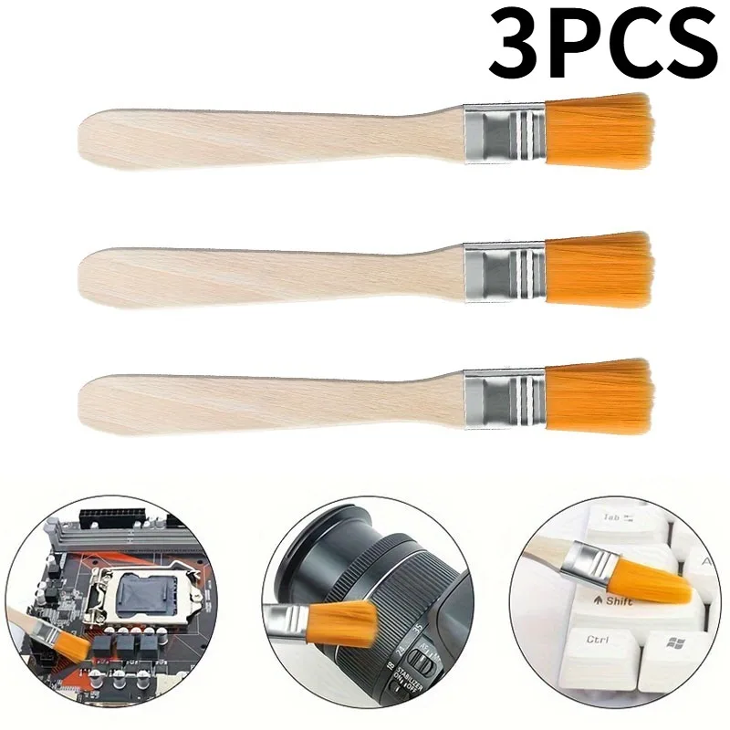 Brosses anti-poussière antistatiques, 3 pièces, pour ordinateurs portables, appareils photo, clavier multifonction, brosses de nettoyage d'ordinateur, plumeau d'espace d'angle