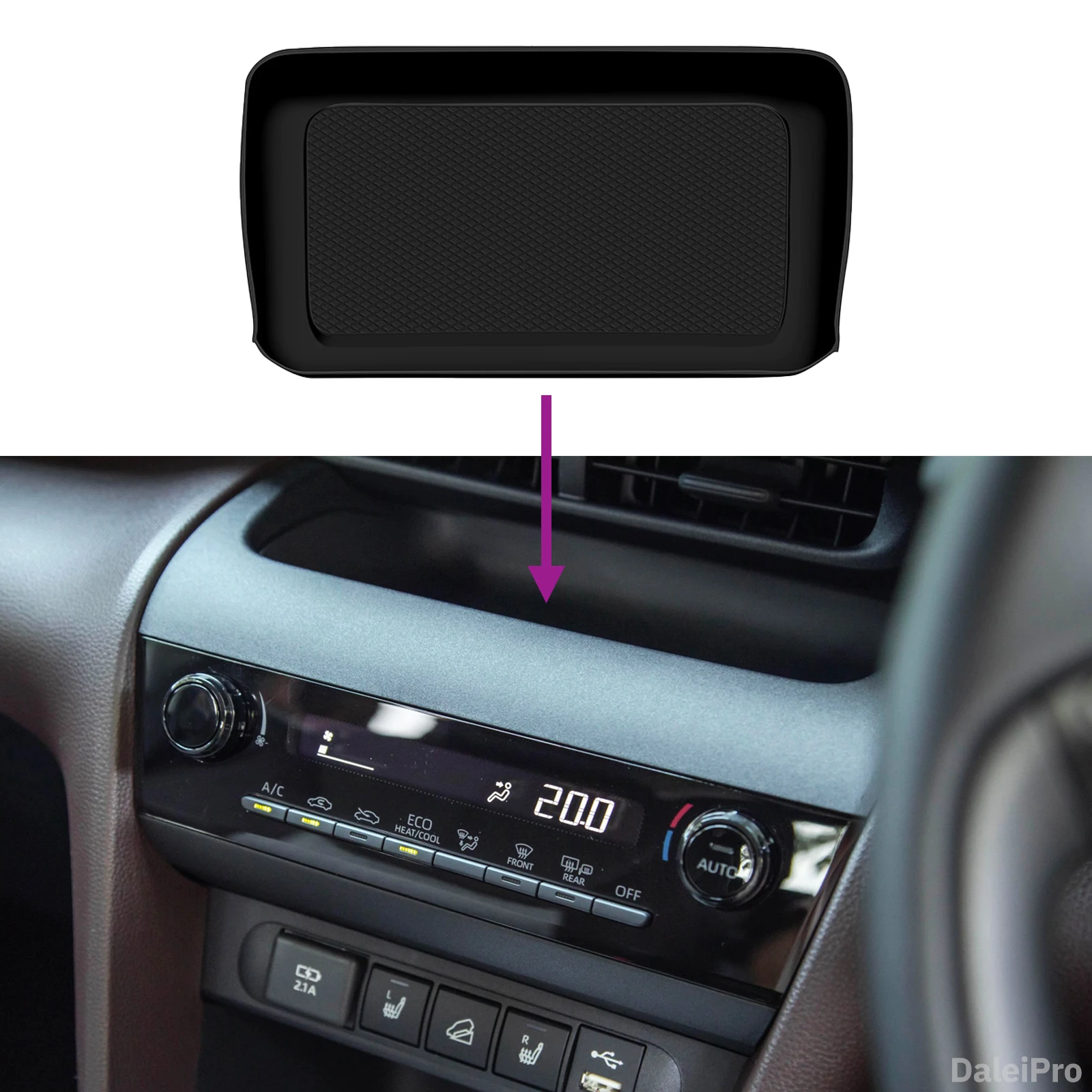 Für Toyota Yaris Cross Silikonmatte – Flexible Konsolenauflage für kabelloses Ladegerät, rutschfest, geräuschdämpfende Aufbewahrungsbox – Detail 9