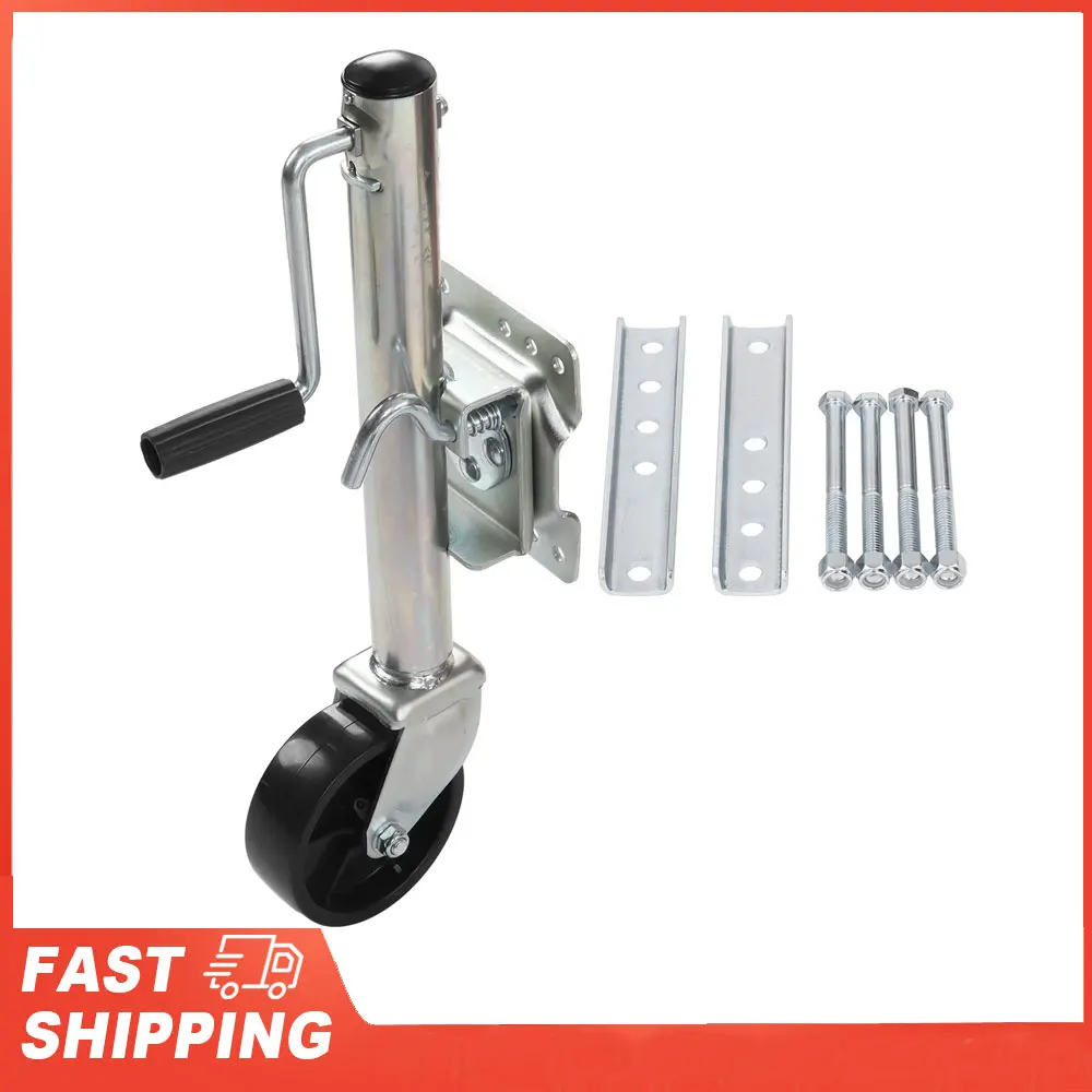 

Swivel Trailer Tongue Jack Heavy Duty Fold Up Trailer Jack 1200lbs Adjustable Swivel Trailer Tongue Jack with 6in Wheel for RV