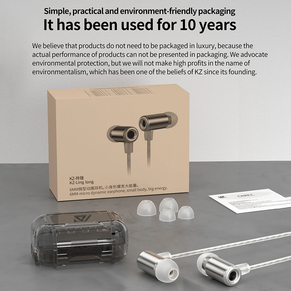 Auricolare cablato KZ-Linglong cuffie comode per Monitor In-Ear cuffie sportive dinamiche con cancellazione del rumore per gli amanti della musica di gioco