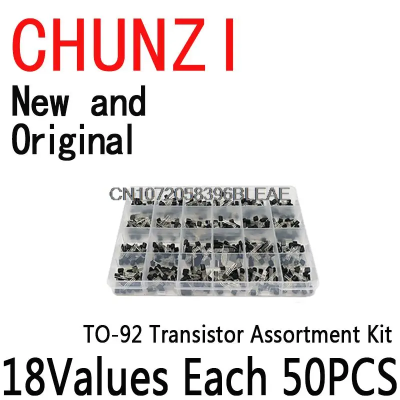 900PCS 18Values IBUW A1015 2N2222 C1815 S8050 2N3904 2N3906 S9012 Transistors Set Pack TO-92 Transistor Assortment Kit