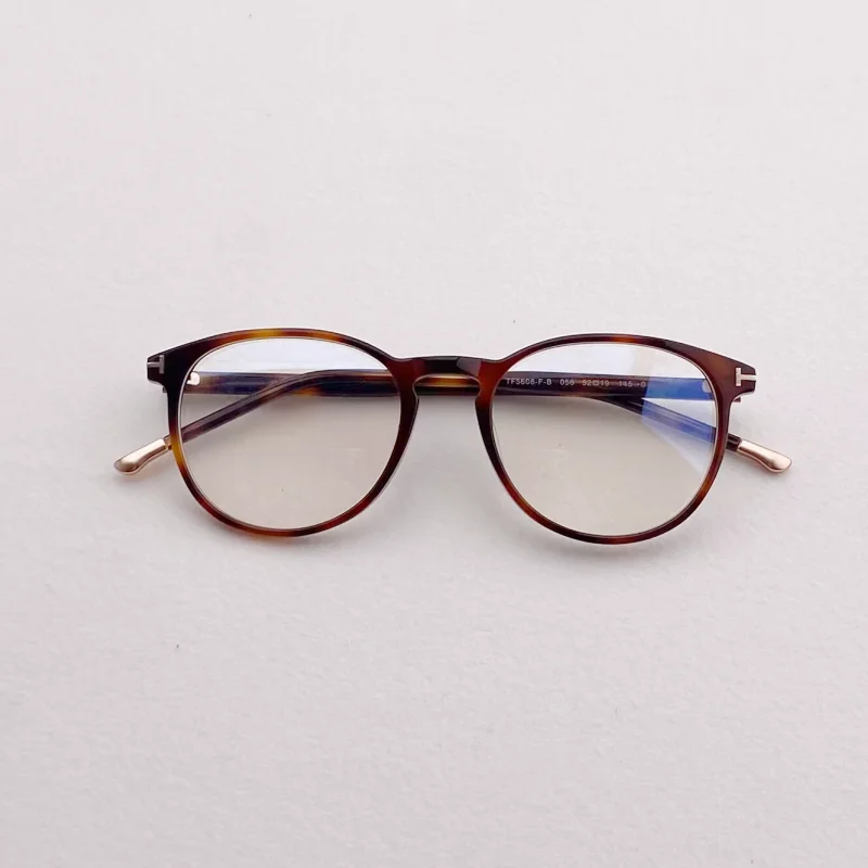 Retro business round glasses frame F5608 acetate optical glasses frame can be equipped with prescription glasses.