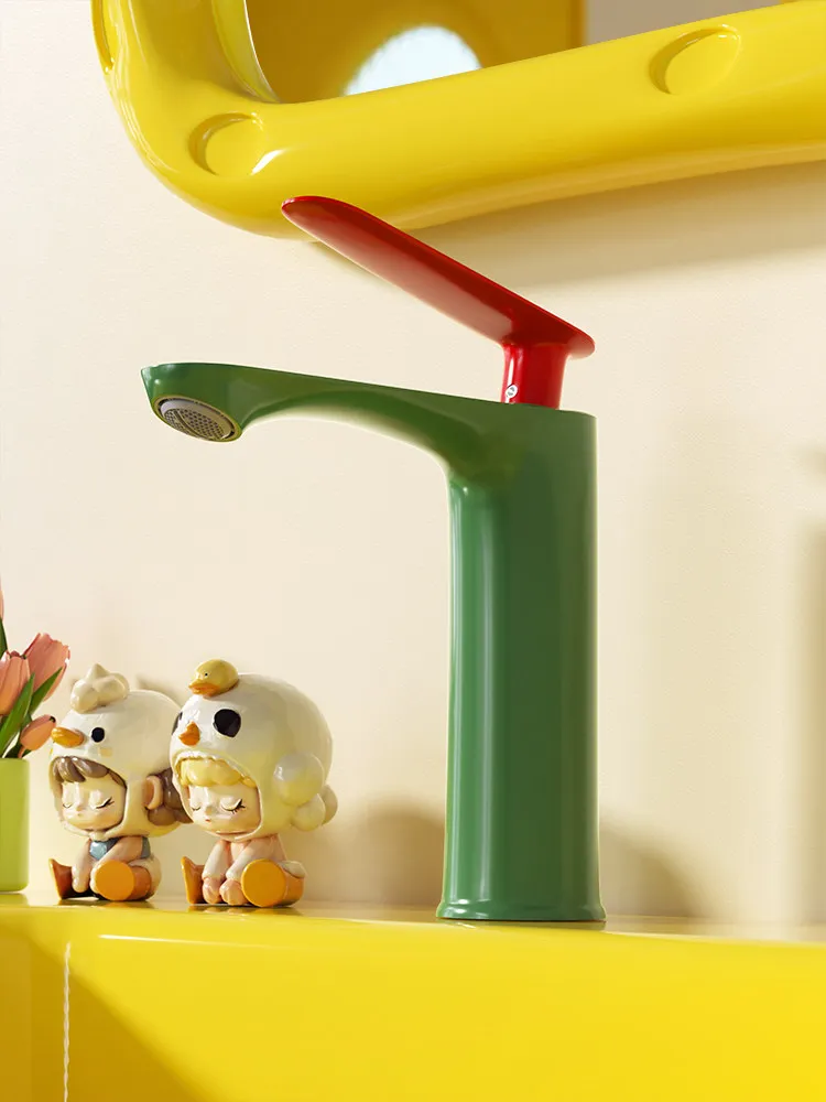 

Цельномедный смеситель для умывальника Dopamine, бытовой, для ванной комнаты, с функцией горячей и холодной воды (два в одном)