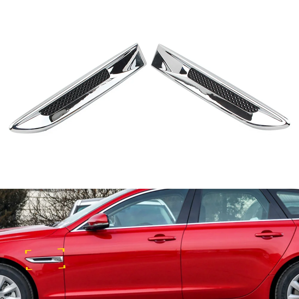 Chrome Car Front Side Fender Air Vent Outlet Grille Trim T2H36039 For Jaguar XE F-Pace 2016-2020 For XF X260 2016-2021