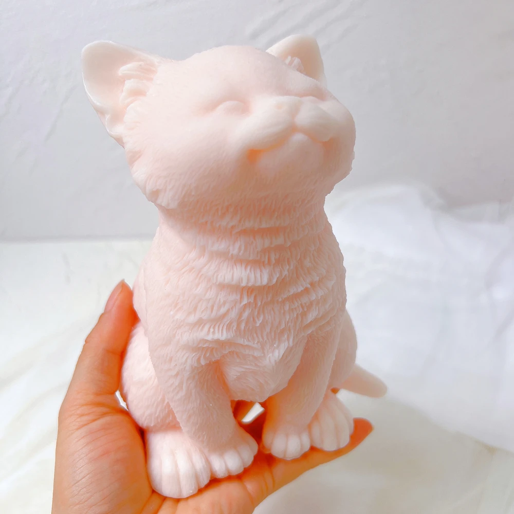 Imagem -05 - Silicone Cat Candle Mold para Home Decor Teddy Puppies Molde de Cera de Soja Animal Fofo Gatos Amante