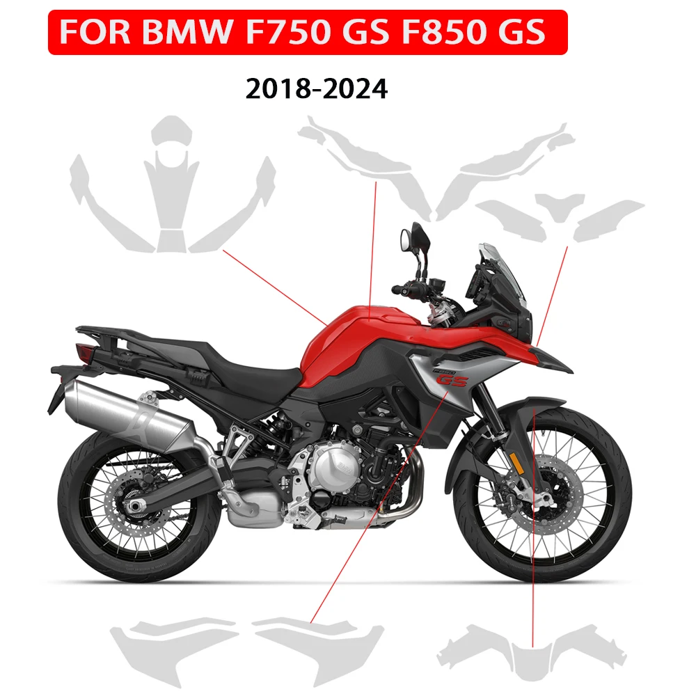 Film pelindung cat sepeda motor PPF Fits F850GS 2018-2024 untuk BMW F750 GS F850 GS Film pelindung antigores TPU asli