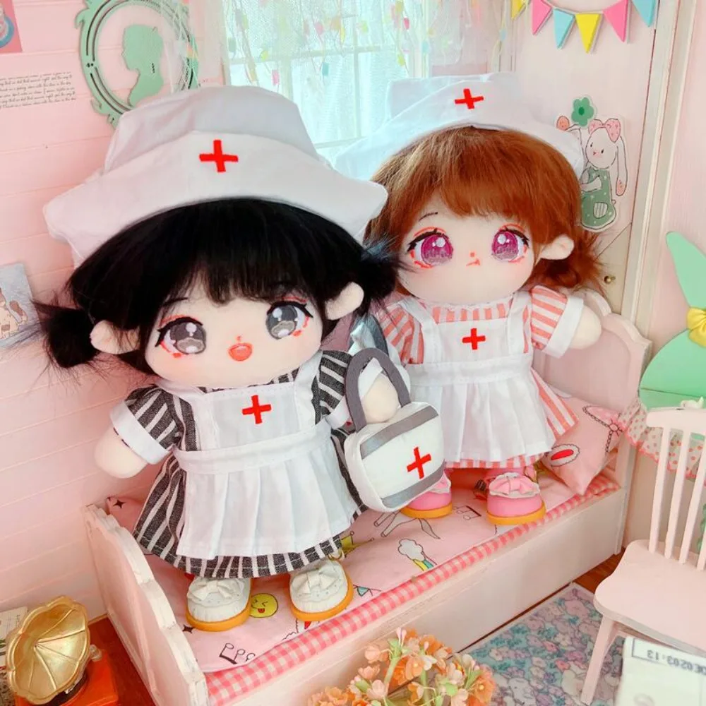 Nurse Dress Set 20CM Cotton Doll Clothes Princess Shoes Replacement Stuffed Doll Plush Suit Outfit Mini Plush Toys Clothes