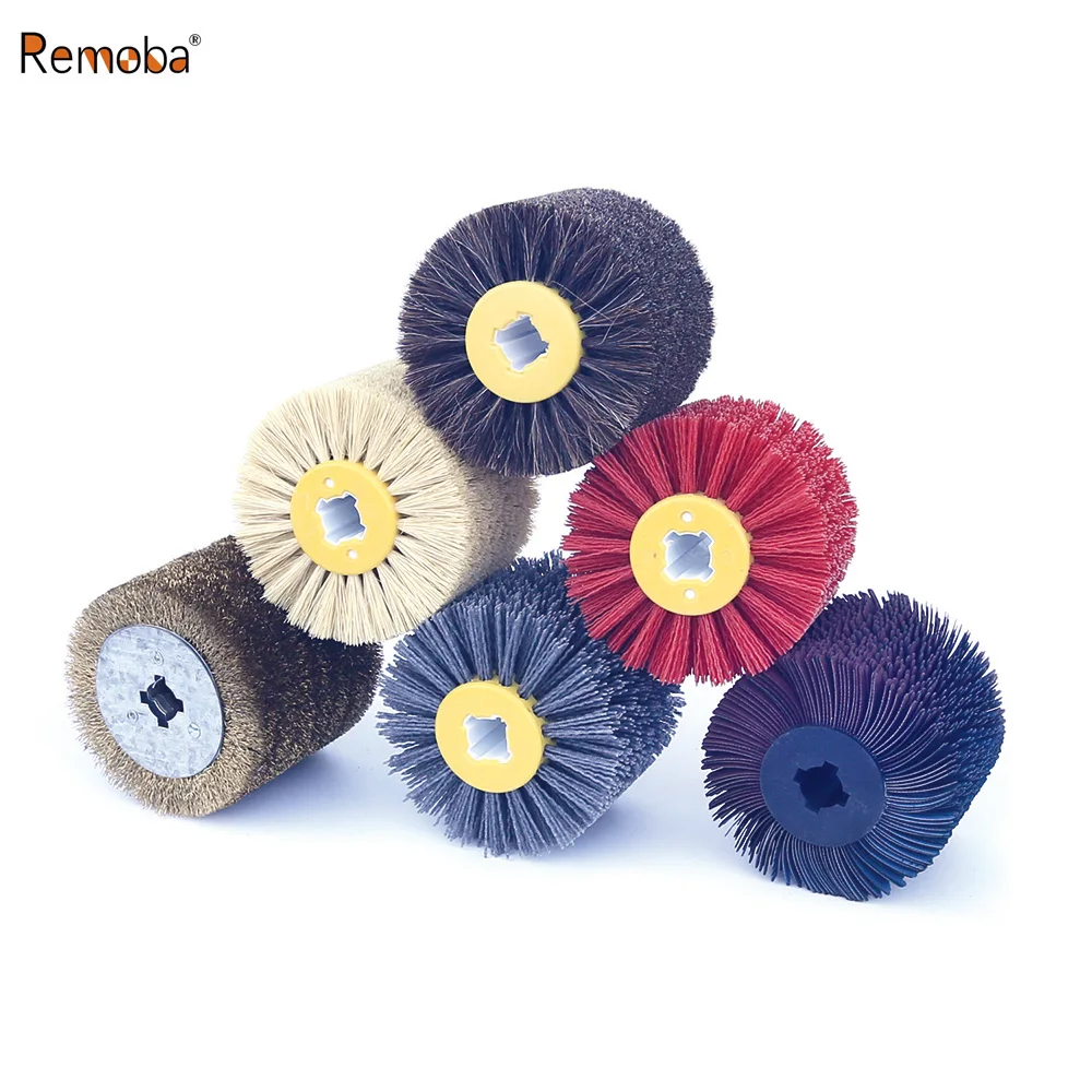 120x100x19 мм Деревообрабатывающий барабан, шлифовальные полировальные вощеные круги - абразивная проволока, полоски песочной ткани, стальная проволока, конский волос, сизаль