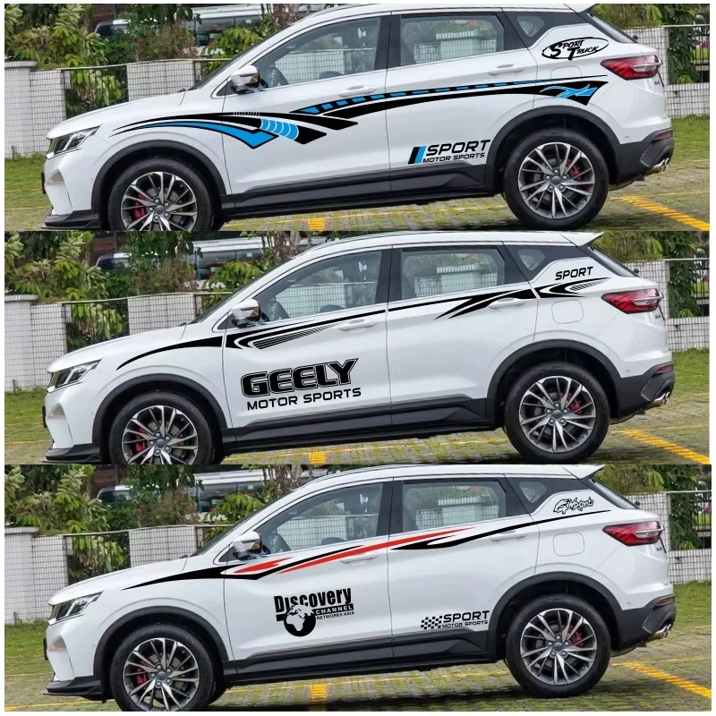 Car Stickers Body Sport Decal For Geely Tugella XingYue Atlas Emgrand X7 GS Azkarra YF11 2019 2020 2021 Car Accessories