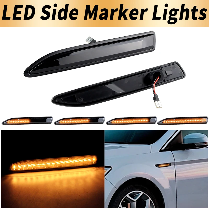 

2PCS LED Turn Signal Lights Canbus ​​For Ford Mondeo Mk4 Hatchback Saloon Estate BA7 2007-2015 Side Marker Lamps Car Accessories