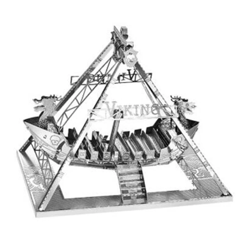 A98E-3D Kit de modelo de Metal, modelo de ensamblaje de barco vikingo DIY, modelo de corte 3D, rompecabezas, juguetes para adultos, originalidad
