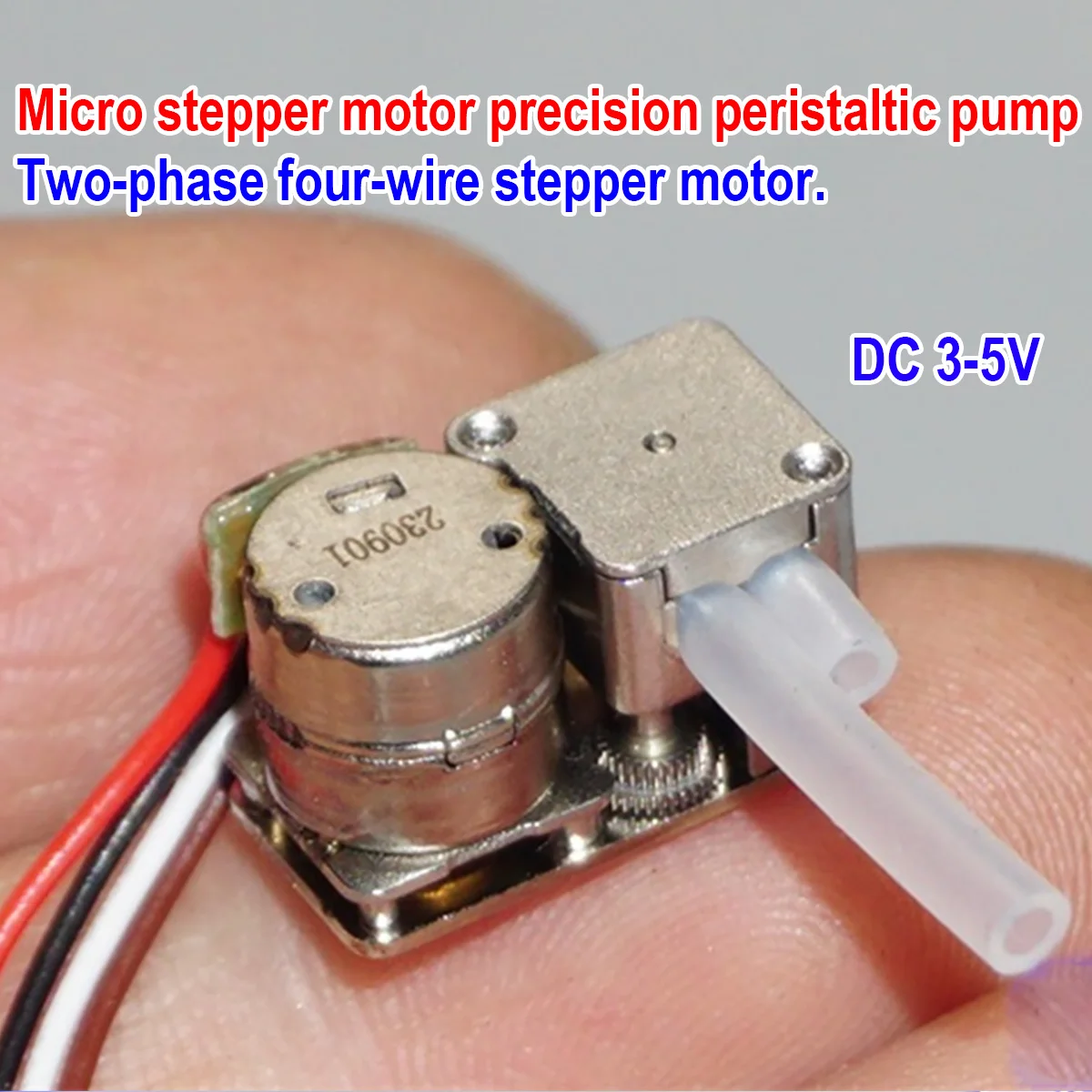 DC 3-5 V 8 mm Precyzyjna pompa perystaltyczna 2-fazowy 4-przewodowy silnik krokowy Wysoka precyzja 0,5 ml/min Pompa samozasysająca