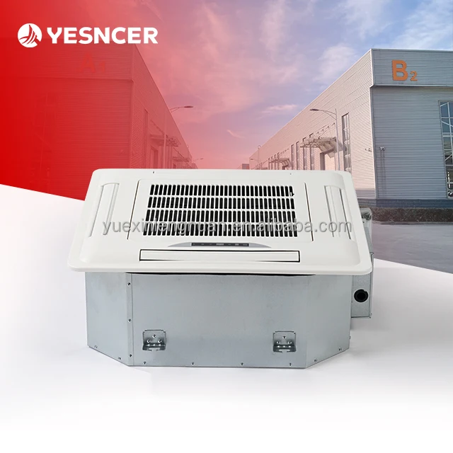 Bobina de ventilador de casete Sistema Hvac refrigerado por agua Unidades de bobina de ventilador Fcu de montaje en techo para proyecto de restaurante con enfriador/bomba de calor