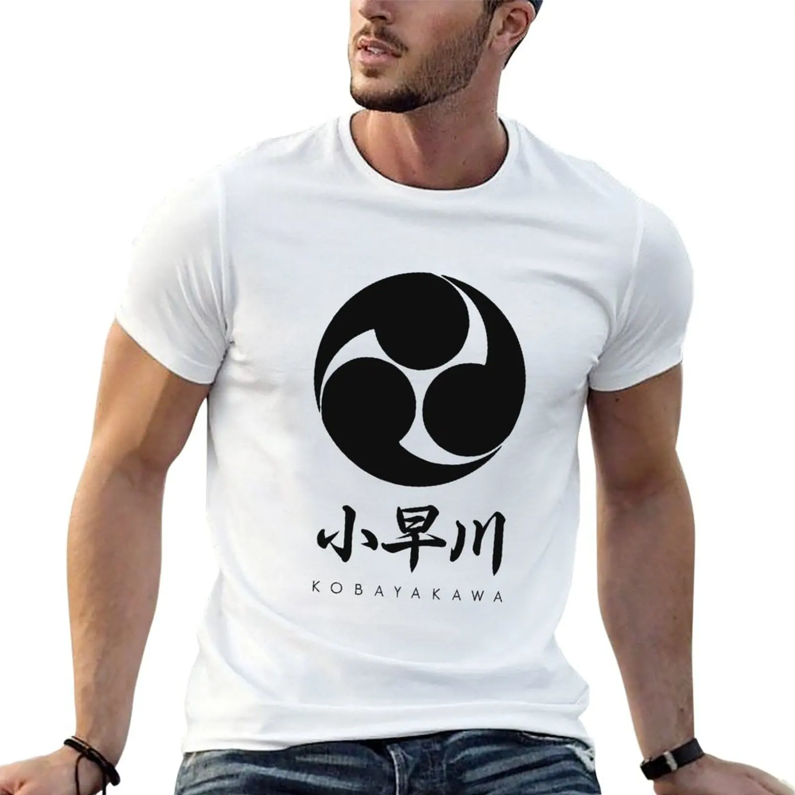 

Kobayakawa with shirt T-Shirt luxury kamon text Clan t funny t cotton shirts man