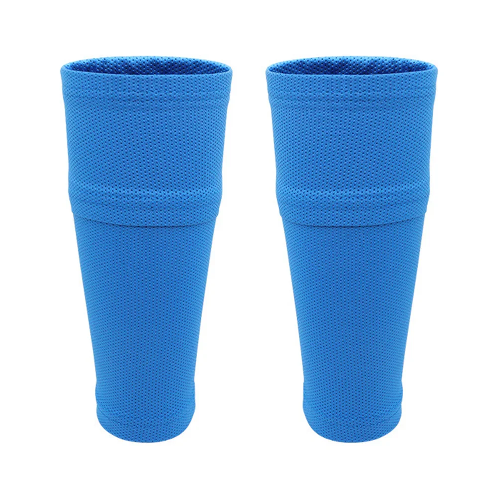 Blue Discreet Monitor Insert Pockets Breathable Double Layer High Elastic Silk Football Sock High Elastic Silk