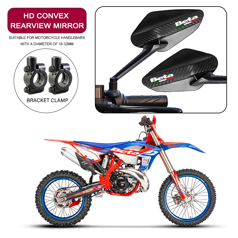 Espejo retrovisor para motocicleta, espejos retrovisores, espejo lateral reflectante para Beta Evo 250 Junior Senior RR 125 480 2T SM 4T Enduro