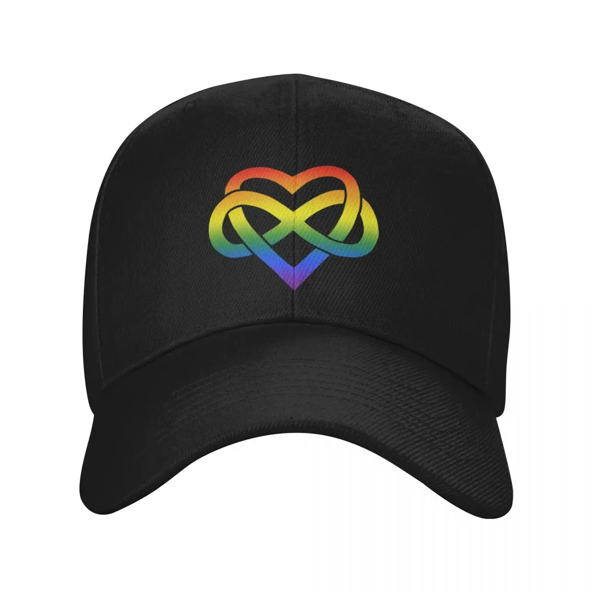 Rainbow Polyamory Inifinity Heart (black) Baseball Cap Golf Wear Brand Man cap Female Men's