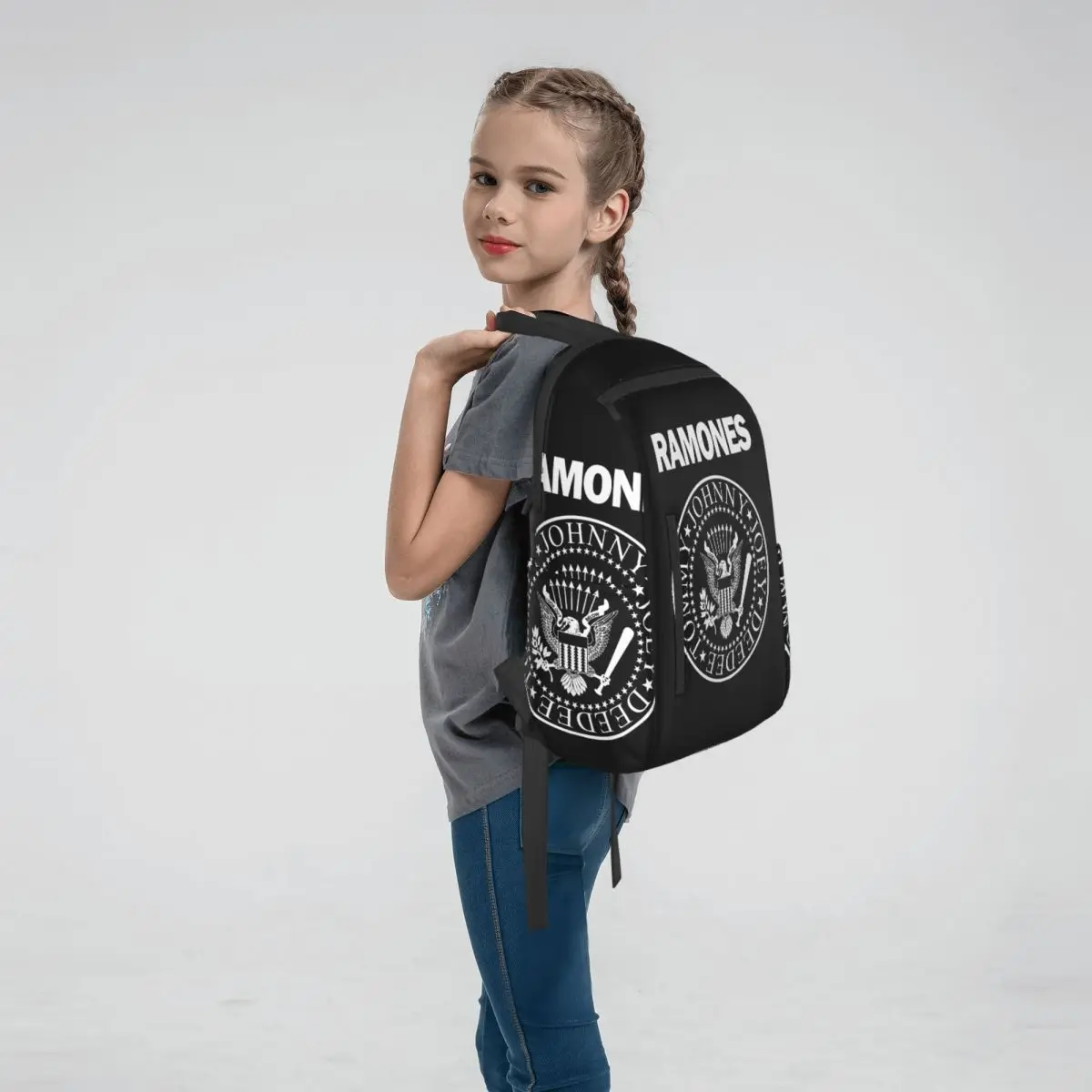 The Ramone Merch Backpack Large Capacity Boys Girls BookBag School Bag Shoulder Bags for Men Women