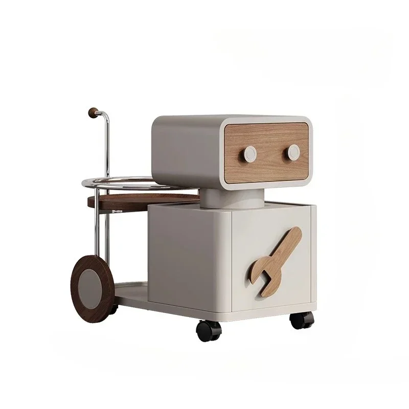 

New removable coffee table trolley living room home multi-functional rotating solid wood small apartment sofa storage