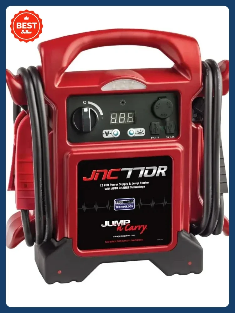 [XMSJ-مخزون محدود، اشتر الآن! ]Jump-N-Carry 1700 Peak Amp JNC770R Premium - أحمر 12 فولت Jump Starter