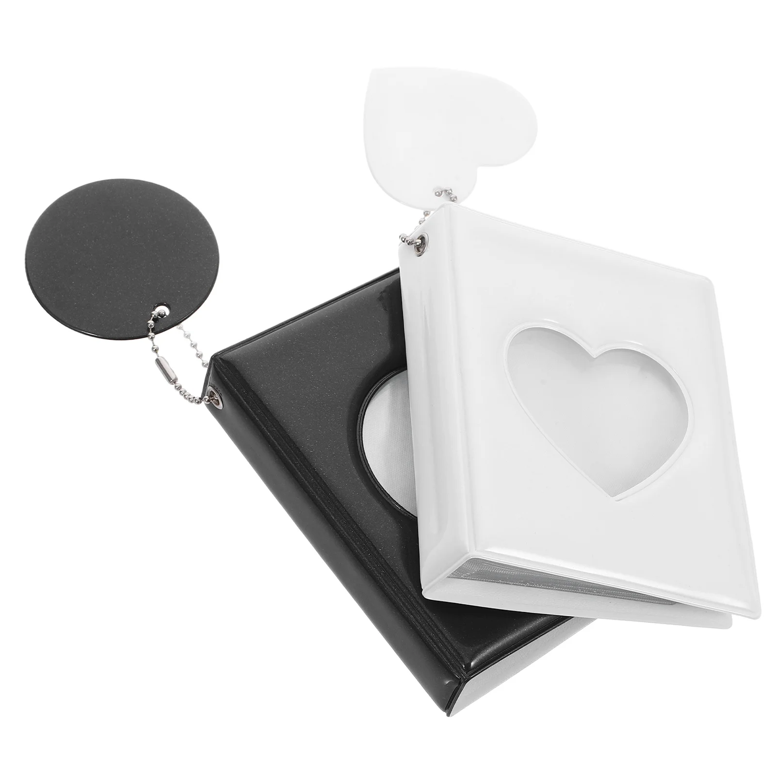 

2Pcs Photocard Holder Mini Album Heart Round Hollow Portable Photo Book Small Cards Collection Storage Game Card Holder