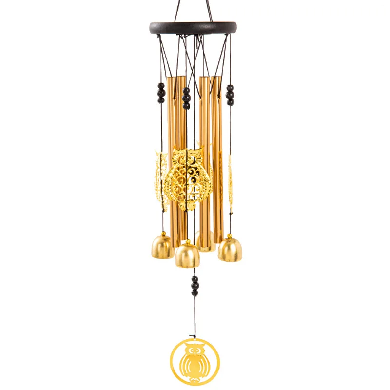 Animal Wind Chime Hanging Decorations Metal Tube Small Bell Doorbell Garden Home Pendant Hummingbird Butterfly Owl Wind Chime