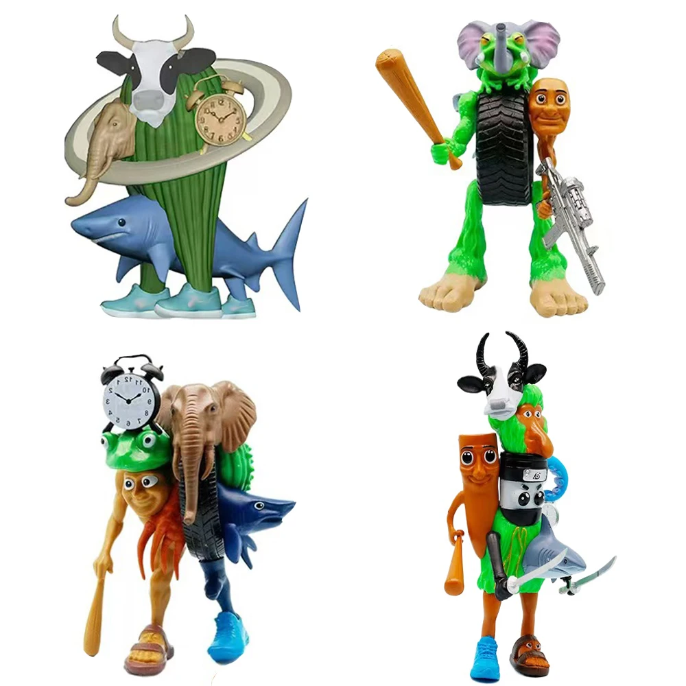 

Italian Brainrot Tung Sahur Figure Toy Tralalero Tralala Figures Bombardino Crocodilo Shimpanzini Bananini Model Decor Doll Gift
