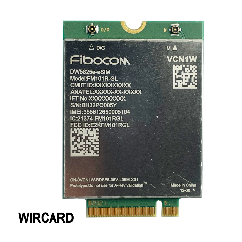 DW5825e-eSIM FM101R-GL LTE Cat12 600M Module For  Latitude 3550 7350 7450 5550 5450 5350 Precision 3591 3490 Laptop