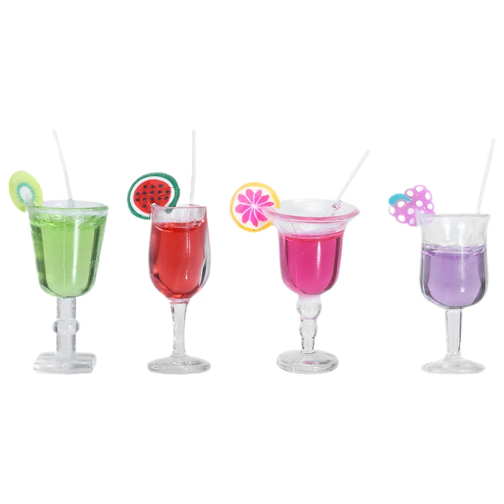 

Dollhouse Cocktail Beverage Bottle Decoration Juice Cup Miniature Accessories Simulated Mode Decorative Simulation Toy Toys
