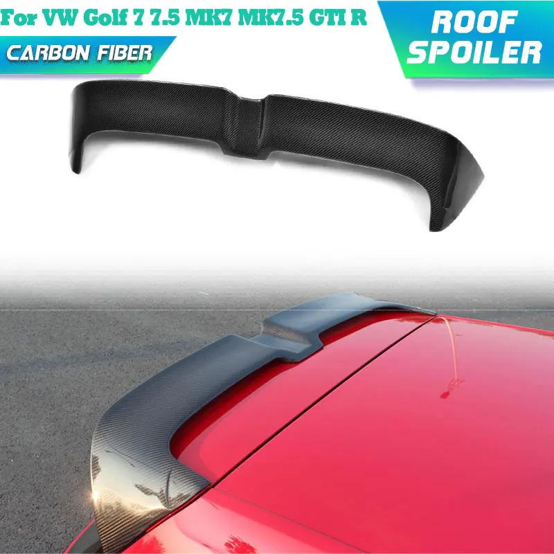 

Carbon Fiber Car Rear Roof Spoiler Wings for VW Golf 7 7.5 MK7 MK7.5 GTI R Hatchback 2014-2019 No Base Rear Spoiler Wing Lip ABS