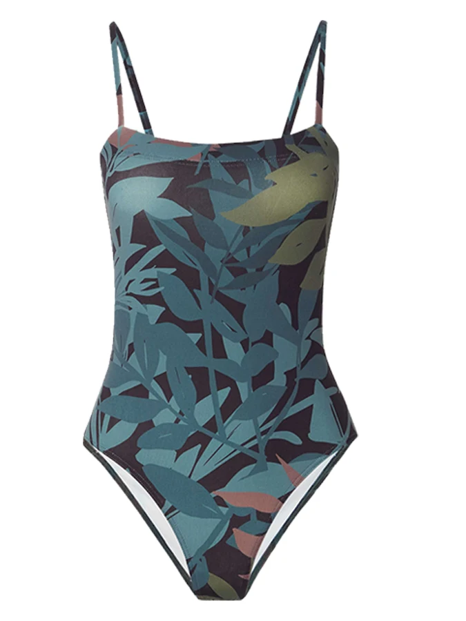 Ropa de playa con estampado Floral para mujer, traje de baño de estilo playero, Sexy, 1 pieza, 2024