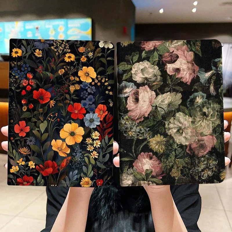 

Colorful Floral Dark Background Tablet Case For Lenovo Xiaoxin Legion Pad Tab Pro GT Y700 Gen4 2 11 P11 M10 K10 3rd Plus Gen