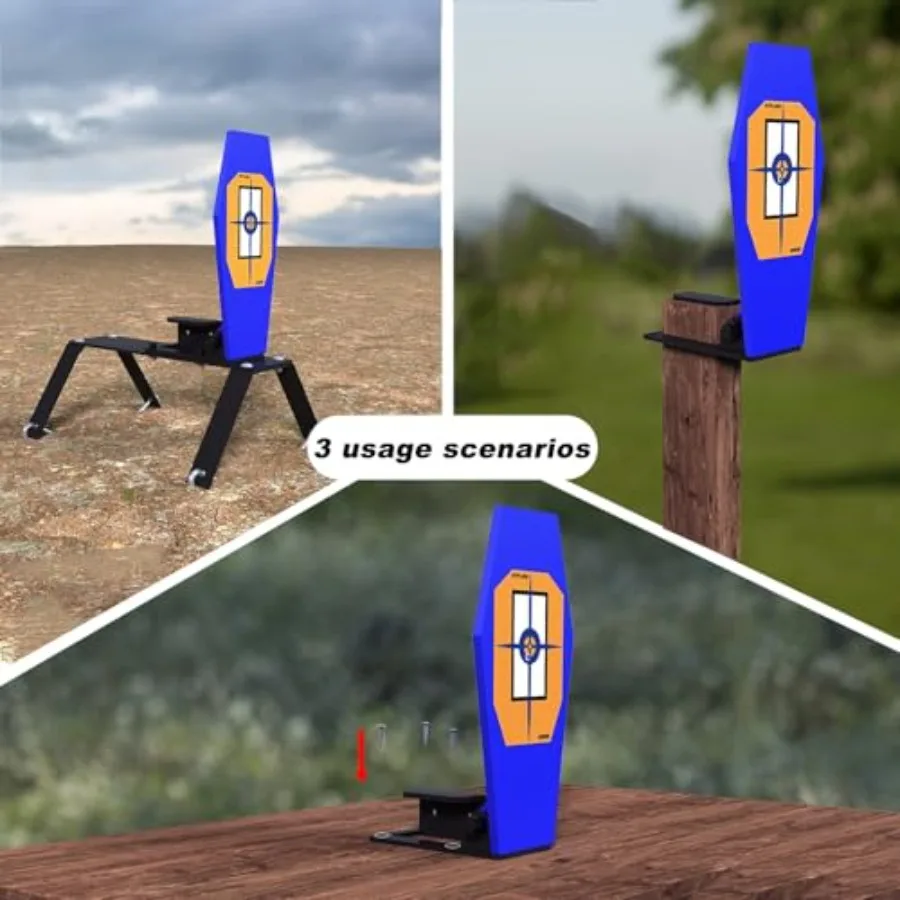 هدف إعادة الضبط التلقائي AR500 مقاس 3/8 بوصة مقاس 13 × 6 بوصة هدف إطلاق النار الكلاسيكي من الفولاذ لنطاق الرماية مثالي لبندقية المسدس