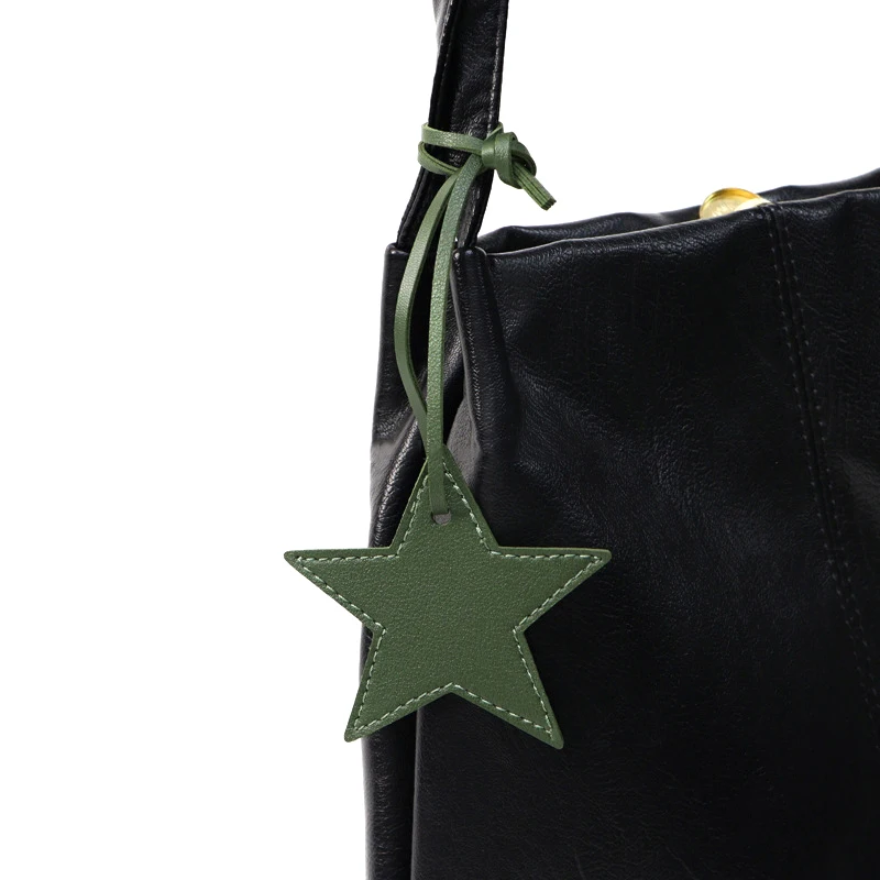 New Trendy Five Pointed Star PU Leather Backpack Pendant Star Pendant Bag Charm Gift Leather Buckle Keychain