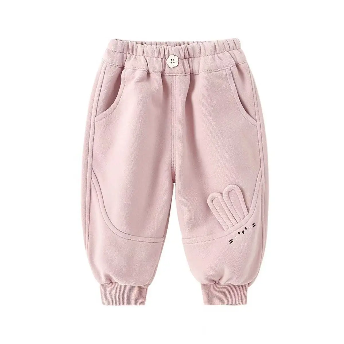 

Girls' Fleece-Lined Thermal Trousers Arrival Children's One-Piece Fleece Casual Trousers Baby Winter Warmth Sports Trousers