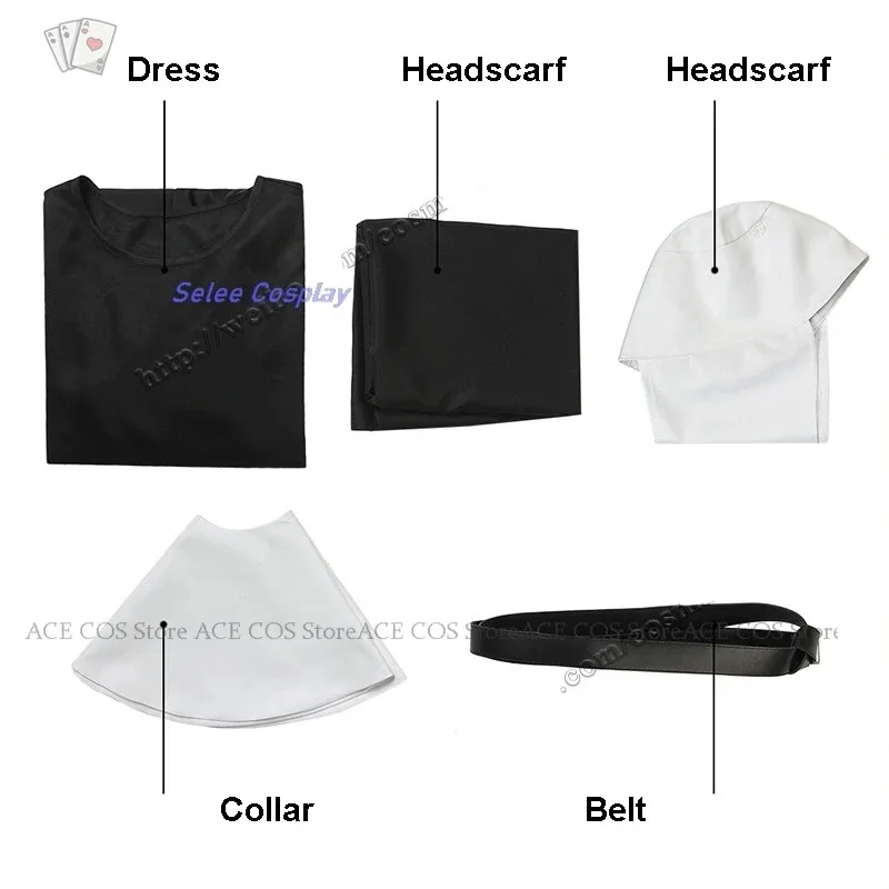 Scary Cosplay Costume Party Fancy Carnaval Clothes The Women Horror Movie Nun Halloween Conjuring Ghost Black Suit