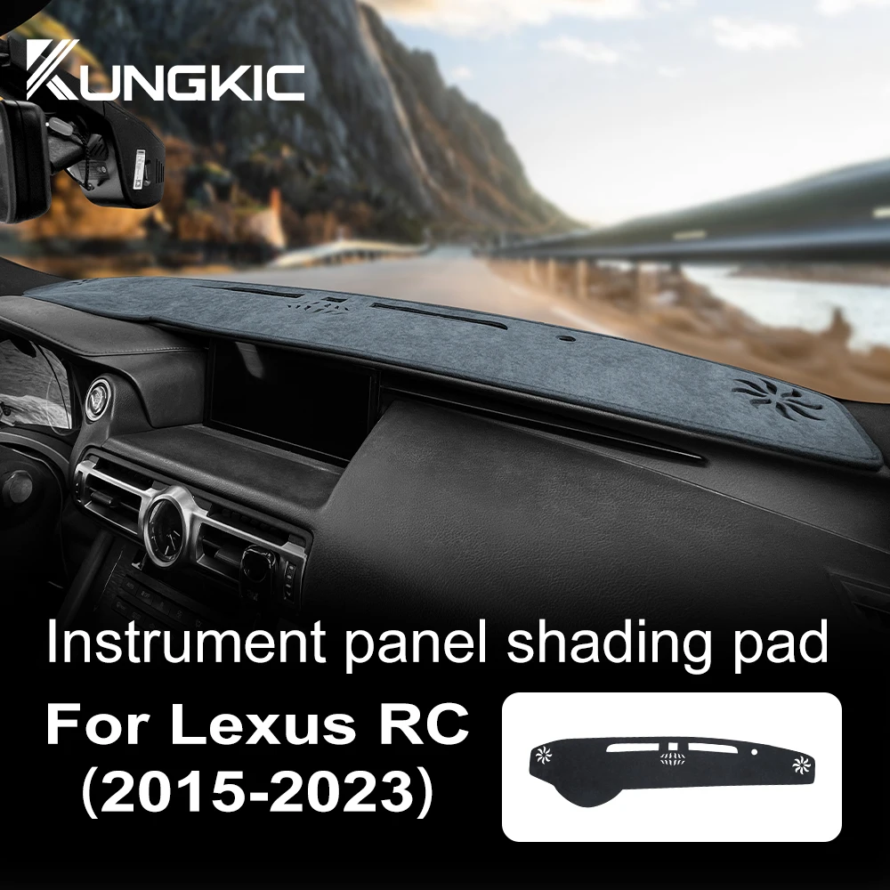 Чехол на приборную панель для Lexus RC300 RC350 RC200T 2015-2023, коврик для приборной панели, фланелевый защитный коврик для солнцезащитного козырька, нескользящий, черный