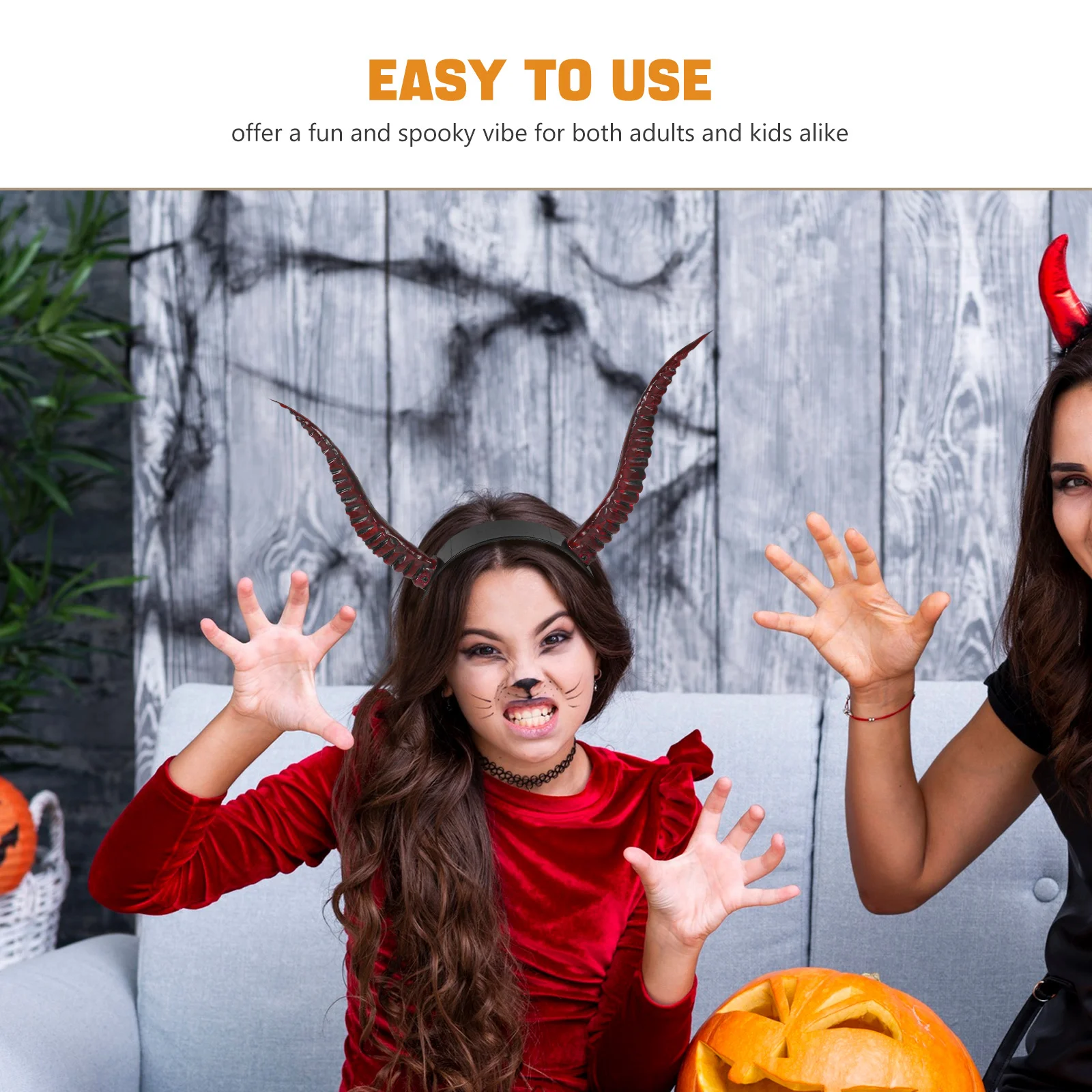 Devil Horns Headband Halloween Cosplay Gothic Witch Dress Up Accessory Reusable Party Prop for Adults Kids Christmas Carnival