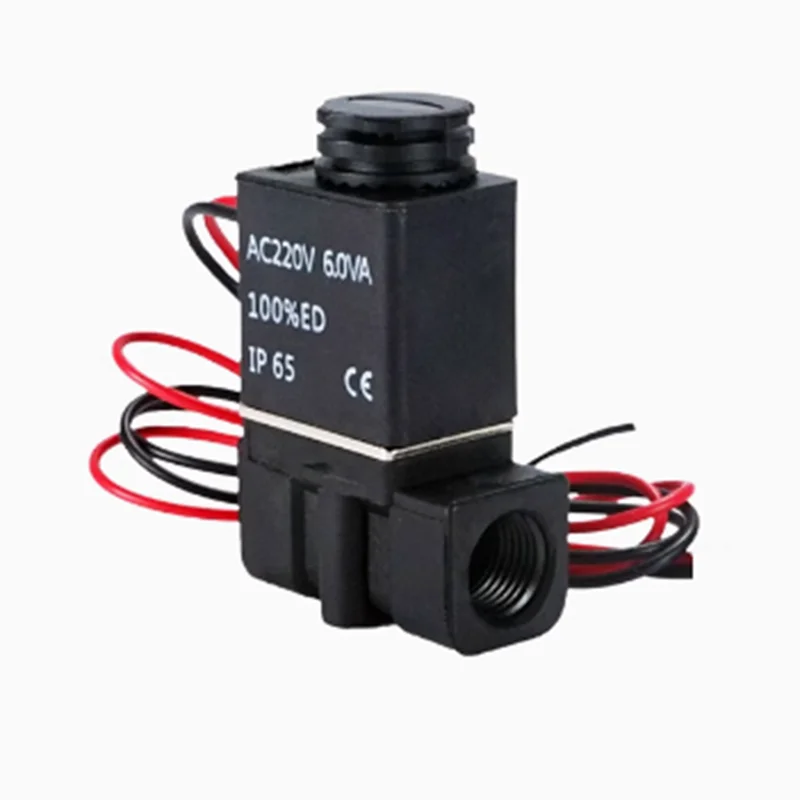 2V025-06 2/3-Way NC NO Plastic Electromagnetic Valve DC24V AC220V DC12V for Air Pump Compressor Exhaust