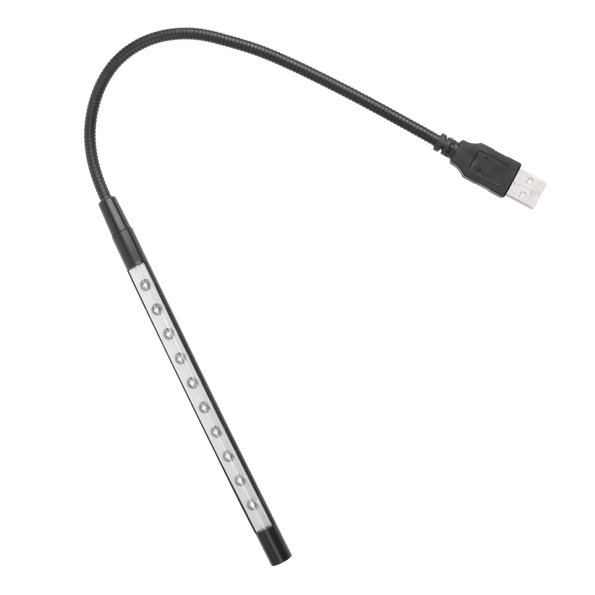 

Bright White LED Keyboard Light with Flexible Gooseneck USB Powered Lamp for Laptop Night Use Dorm Home Office Black